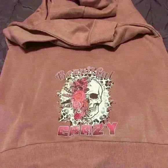 Nightmare before coffee  pink zip hoody size medium - Picture 3 of 4